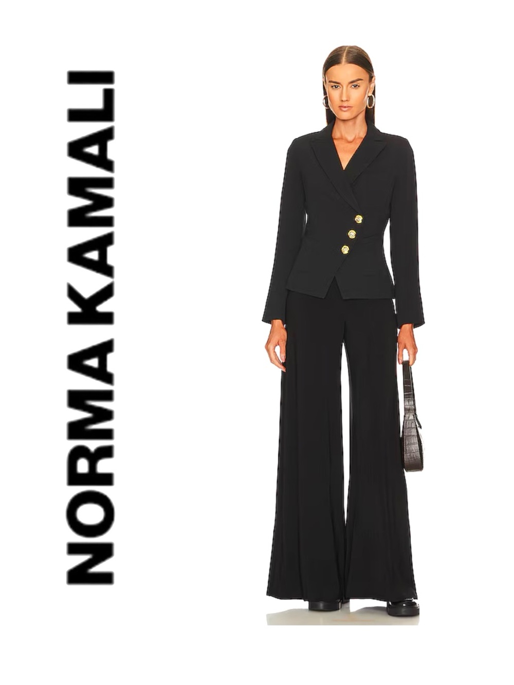 Norma Kamali Lifestyle Elephant Pant in Black
